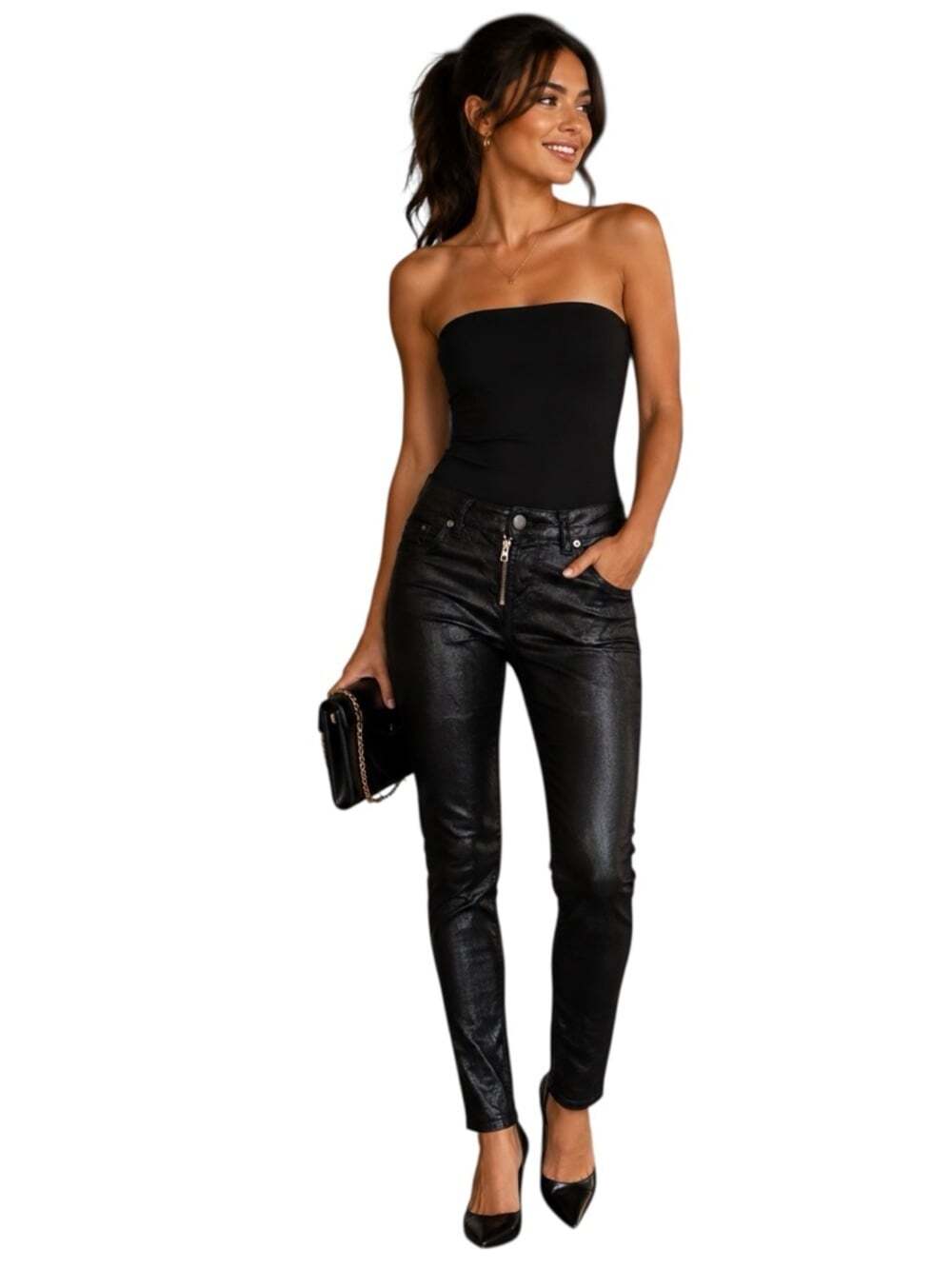 Allsaints Ashby Jeans Size 27 Black Skinny Exposed Zipper Soft Grunge Wax Denim